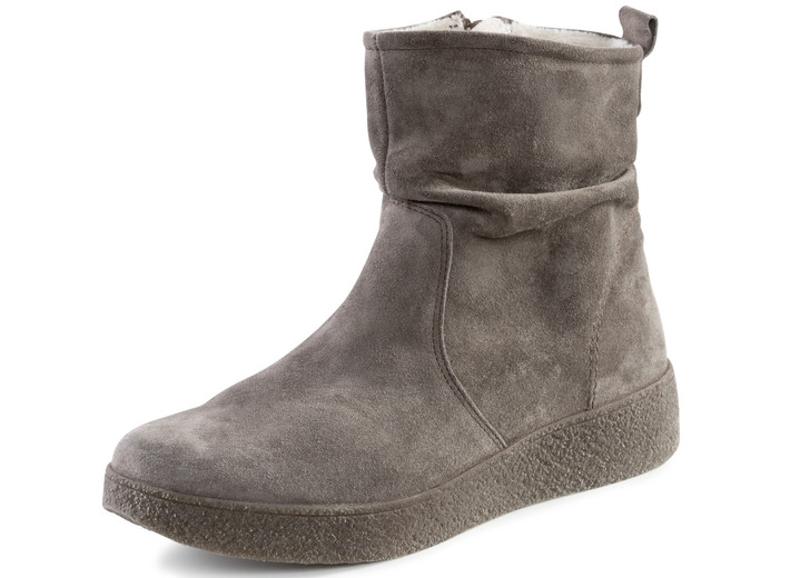 - ELENA EDEN Stiefelette aus weichem Veloursleder, in Größe 036 bis 042, in Farbe SCHLAMM Ansicht 1