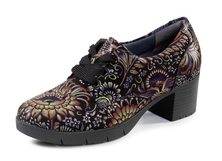 Pumps en ballerina‘s - Waldläufer, comfortabele dames trotteur, breedte H, met uitneembaar voetbed, in Größe 3 1/2 bis 8, in Farbe ZWART KLEURRIJK Ansicht 1