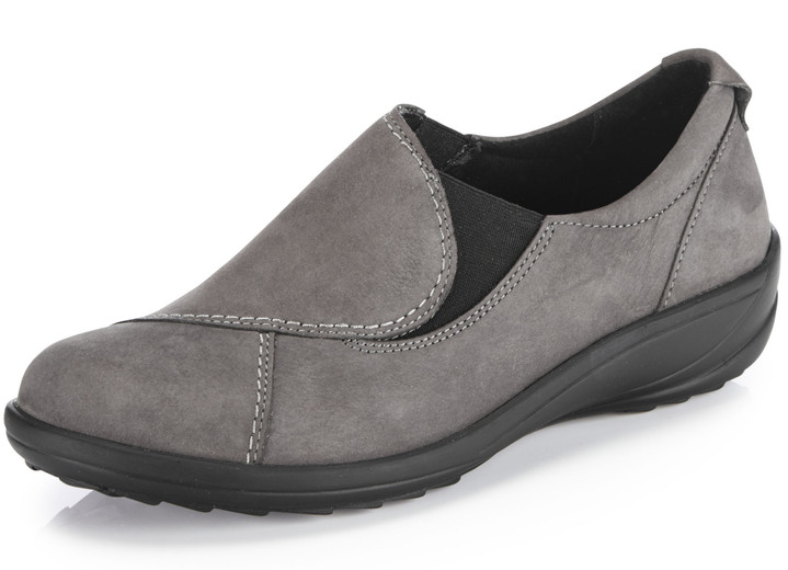 Instappers & veterschoenen - ELENA EDEN nubuck leren pantoffels, in Größe 036 bis 042, in Farbe GRIJS Ansicht 1