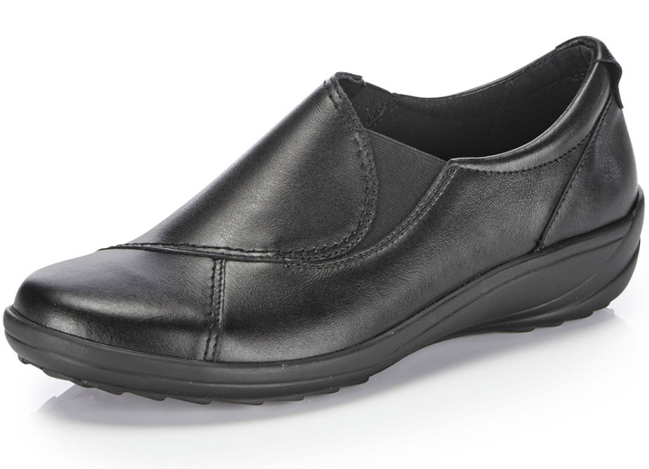 Instappers & veterschoenen - ELENA EDEN nubuck leren pantoffels, in Größe 036 bis 042, in Farbe ZWART Ansicht 1