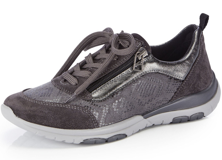 - ELENA EDEN sneakers met glanzend bedrukt elastisch materiaal, in Größe 036 bis 042, in Farbe POORT GRIJS Ansicht 1