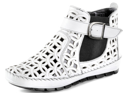 Gemini bootie in fantasierijk geperforeerd nappaleder
