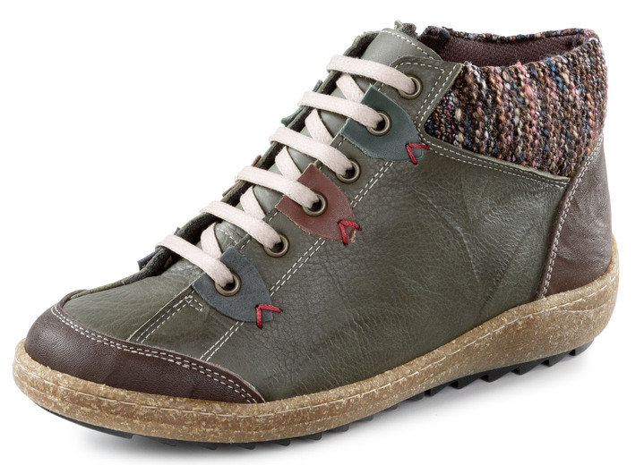 - ELENA EDEN veterlaarsje met gekreukeld effect, in Größe 036 bis 042, in Farbe KHAKI-MULTICOLOR Ansicht 1