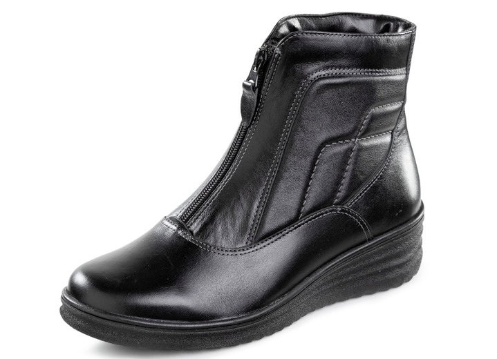 Laarzen & laarsjes - ELENA EDEN, gevoerde dames enkellaarsjes, winterschoenen, breedte H, met lamsvacht, in Größe 036 bis 041, in Farbe ZWART Ansicht 1