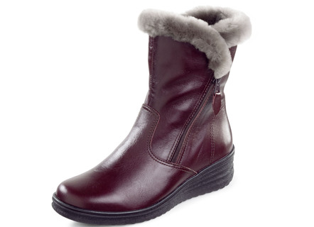 ELENA EDEN, gevoerde dames enkellaarsjes, winterschoenen, breedte H, met lamsvacht