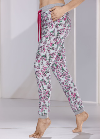 Slapende en casual broek, lang met zakken en bedrukt