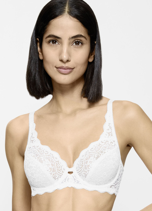 Triumph - Triumph Amourette beugelbeha van delicate elastische kant, in Größe 075 bis 100, in Cup B, in Farbe WEISS Ansicht 1
