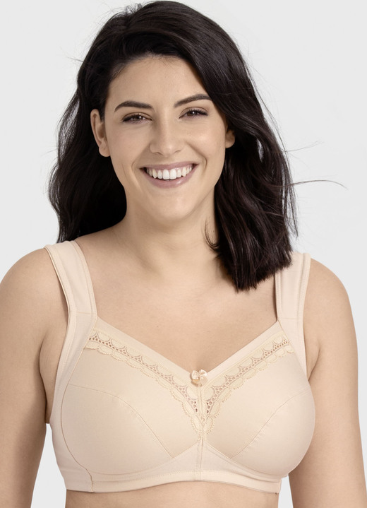 BH zonder beugel - Miss Mary-bh met katoen, in Größe 075 bis 105, in Cup C, in Farbe BEIGE