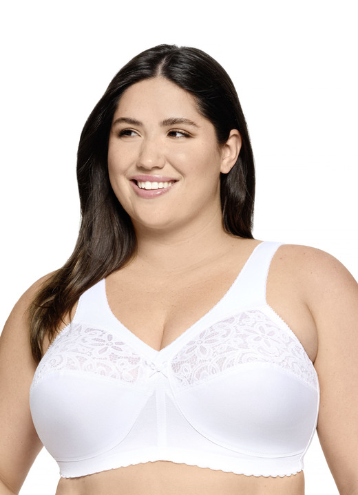 Soft-BH - Glamorise steunbeha met geborduurd kant, in Größe 080 bis 130, in Cup B, in Farbe WIT Ansicht 1