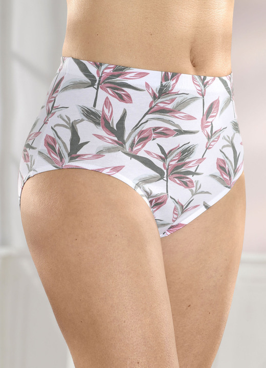Slips - Verpakking met vier slips met bloemetjesdessin, in Größe 038 bis 056, in Farbe ECRU-MULTICOLOR Ansicht 1
