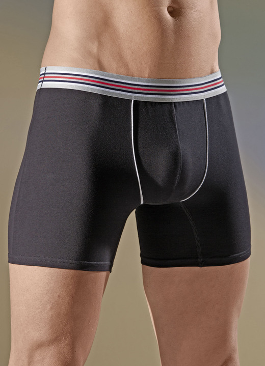 Pants & boxershorts - Set van vier broeken met elastische tailleband, in Größe 005 bis 011, in Farbe 2x ZWART, 2X MARINE
