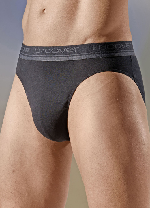 Slips & onderbroeken - Discover by Schiesser, set van drie slips met elastische tailleband, in Größe 004 bis 009, in Farbe ZWART Ansicht 1