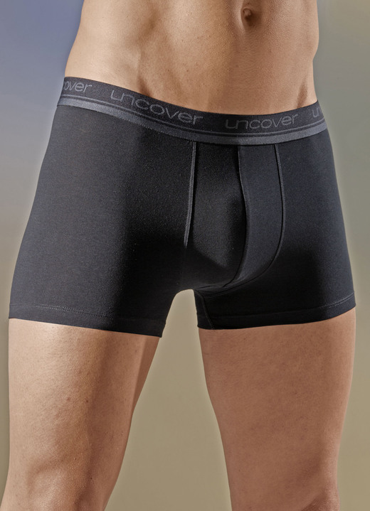 Pants & boxershorts - Discover by Schiesser, driepack broeken met elastische tailleband, in Größe 004 bis 009, in Farbe ZWART Ansicht 1