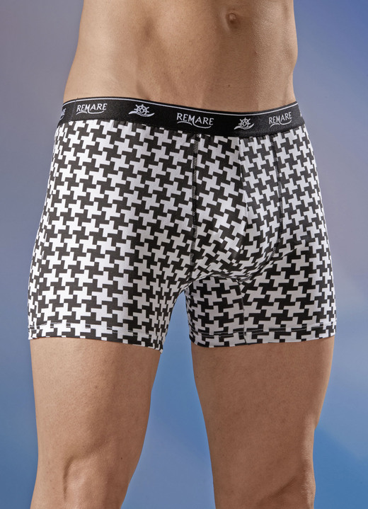 Pants & boxershorts - Three-pack broek met elastische tailleband, in Größe 004 bis 010, in Farbe WIT-ZWART