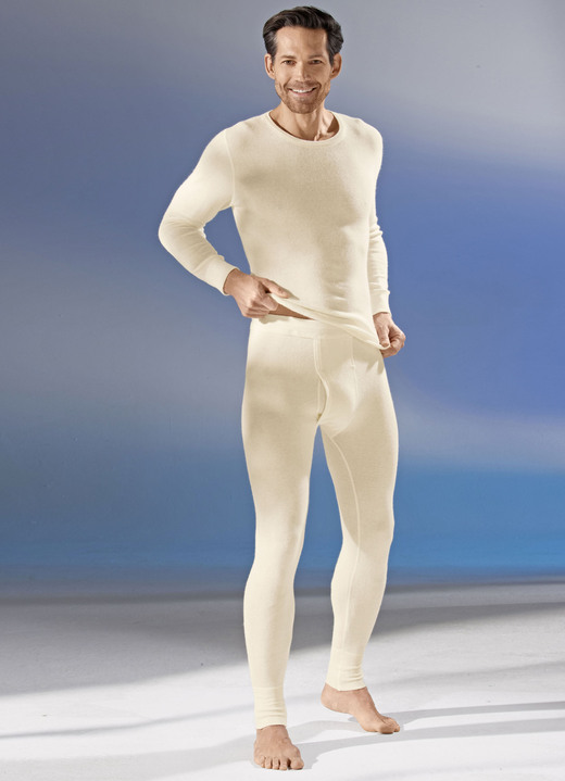 Onderhemden - Slip-on jasje, lange mouwen, met angora, in ecru, in Größe L bis XXL, in Farbe ECRU Ansicht 1