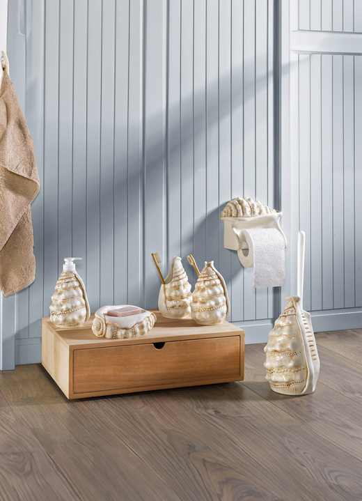 Badkamer-accessories - Stijlvolle keramische badkameraccessoires, in Farbe CRÈME-BRUIN, in Ausführung Zeepbakje
