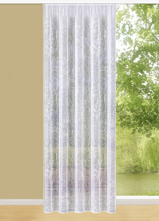 - Filigrane winkel met universele railband, in Größe 136 (H 100 x B 300 cm) bis 291 (H 245 x B 450 cm), in Farbe WIT Ansicht 1