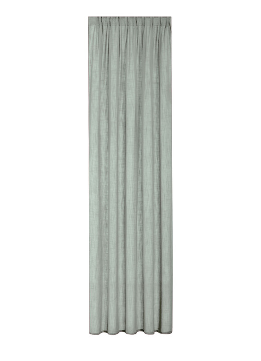Klassiek - Semi-transparant gordijn in linnenlook, in Größe 160 (H 160 x B 140 cm) bis 456 (H 245 x B 140 cm), in Farbe GROEN, in Ausführung Met multifunctionele band Ansicht 1