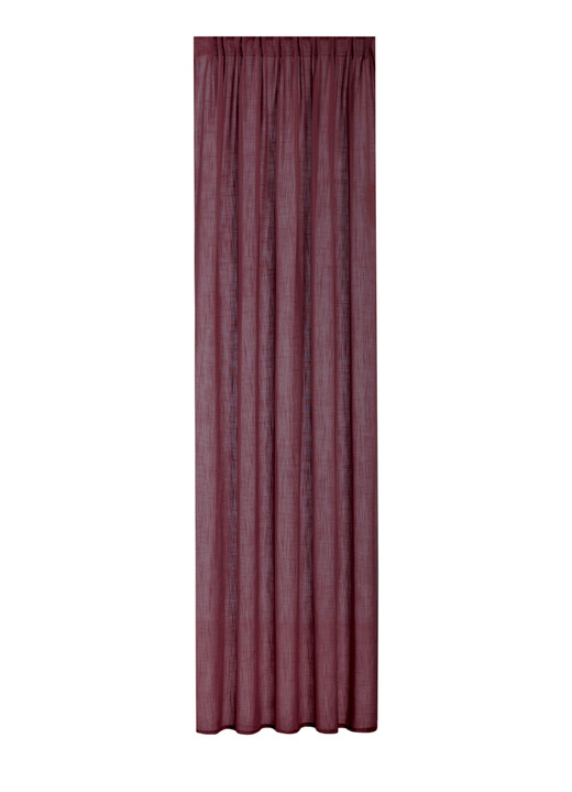 Klassiek - Semi-transparant gordijn in linnenlook, in Größe 160 (H 160 x B 140 cm) bis 456 (H 245 x B 140 cm), in Farbe ROOD, in Ausführung Met multifunctionele band Ansicht 1