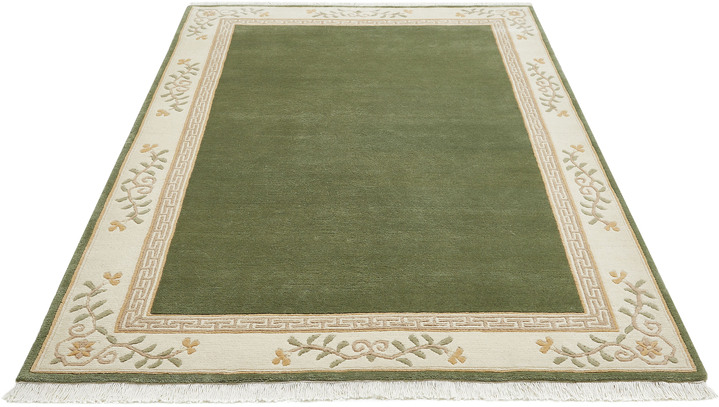 Klassiek - Handgeknoopte vloerkleedjes en tapijten, in Größe 101 (Brug, 40 x 60 cm) bis 304 (Tapijt rond, ظ 150 cm), in Farbe GROEN Ansicht 1