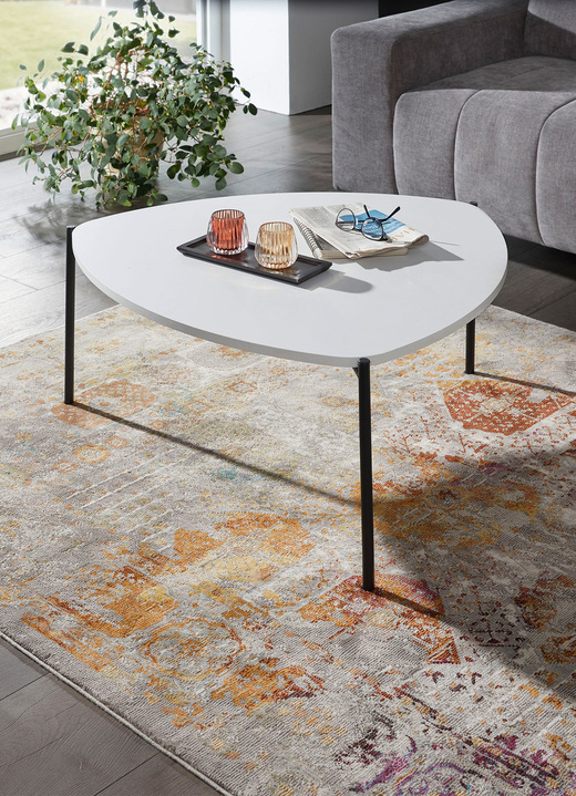 Salontafels - Loft design salontafel met metalen frame, in Farbe WIT Ansicht 1