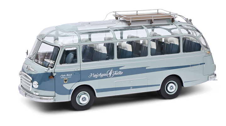 Collectors item - Schuco verzamelmodel Setra S6, in Farbe BLAUW-TURQUOISE Ansicht 1