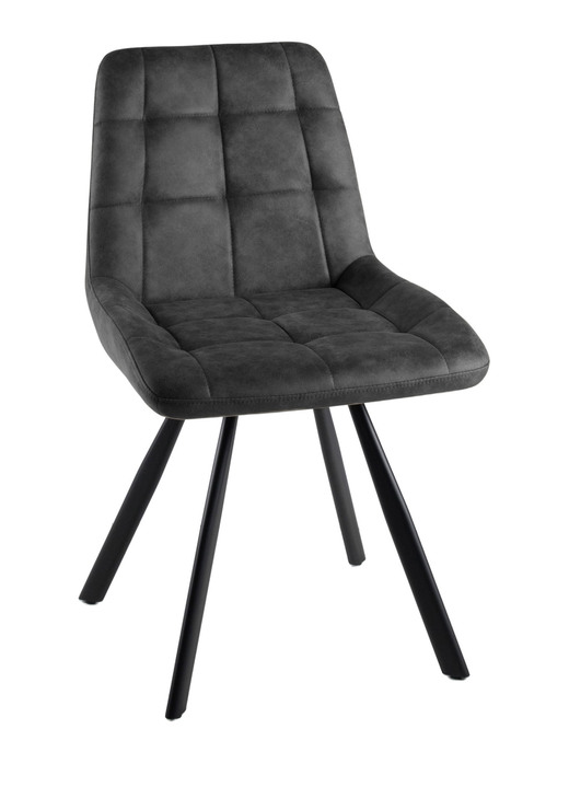 - Eetkamerstoelen, set van 4, met metalen frame, in Farbe ANTRACIET, in Ausführung Karo stoelen, set van 4 Ansicht 1