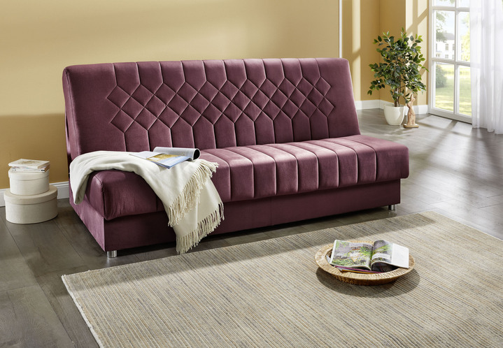 Slaap sofa`s - Klik-klak slaapbank met bedstee, in Farbe BORDEAUX Ansicht 1
