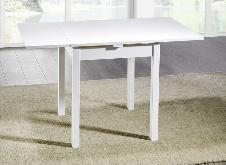 Eettafels - Stevige eettafel met verlengstuk, in Farbe WIT, in Ausführung eettafel met uitschuifbaar, klein Ansicht 1
