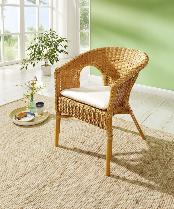 Stoelen & zitbanken - Aantrekkelijke rotan stoel gemaakt van rieten riet, in Farbe HONINGKLEUR Ansicht 1
