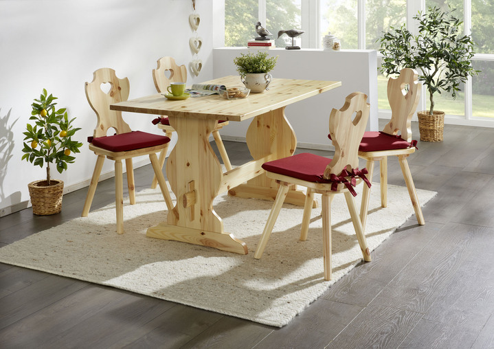 - Massief grenen eetkamermeubel, in Farbe NATUREL, in Ausführung Stoelen, set van 2