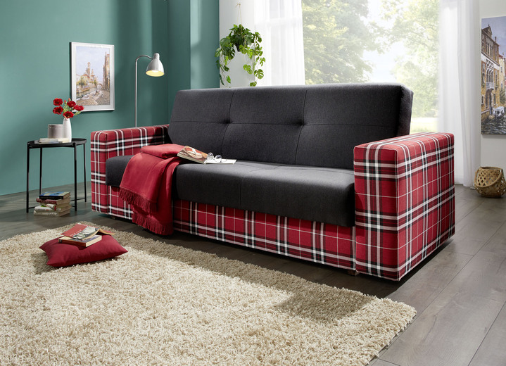 Slaap sofa`s - Klick-Klack-slaapbank, in Farbe ROOD GERUIT-ZWART