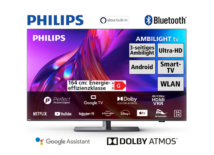 TV - Philips PUS8808/12 4K Ultra HD LED-TV, in Farbe ZILVER Ansicht 1