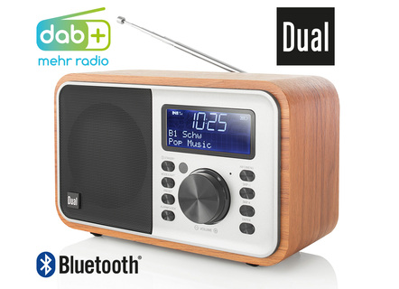 Dubbele DCR-51 digitale radio in houten ontwerp