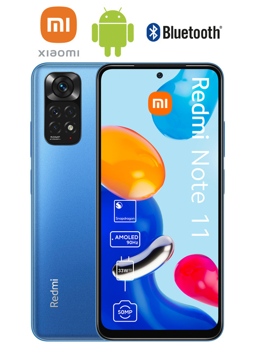 Mobiele telefoon - Xiaomi Redmi Note 11-smartphone, in Farbe BLAUW Ansicht 1