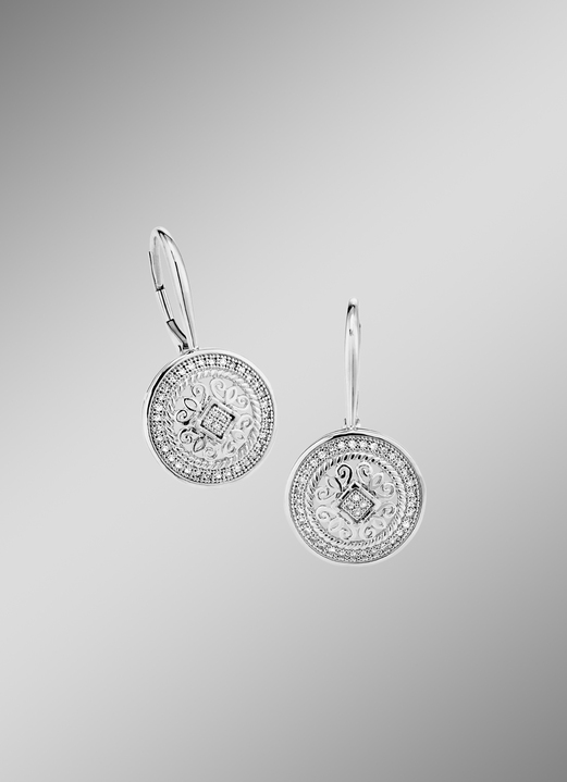 Oorbellen - Elegante oorbellen met 74 diamanten, in Farbe  Ansicht 1
