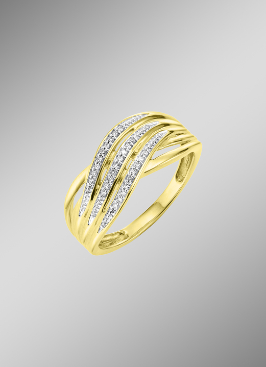 Ringen - Met elkaar verweven diamanten damesring, in Größe 160 bis 220, in Farbe  Ansicht 1