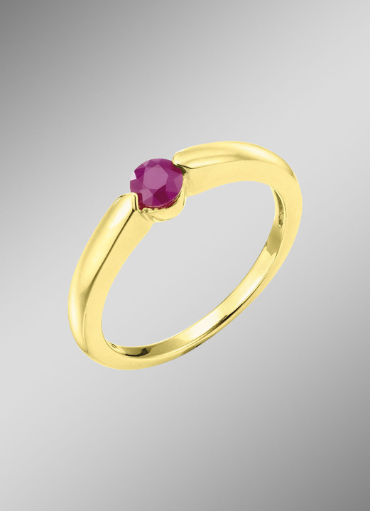 Ringen - Charmante damesring met echte edelsteen, in Größe 160 bis 220, in Farbe , in Ausführung Echt robijn Ansicht 1