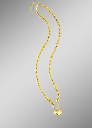 Koord ketting met hartje hanger