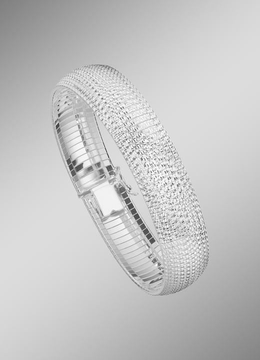 Armbanden - Zilveren armband met diamantcoating, in Farbe  Ansicht 1