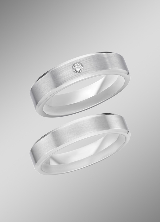 Trouwringen - Gematteerde trouwring in zilver 925/- fijn, in Größe 160 bis 240, in Farbe , in Ausführung Zonder synth. Zirkonia Ansicht 1