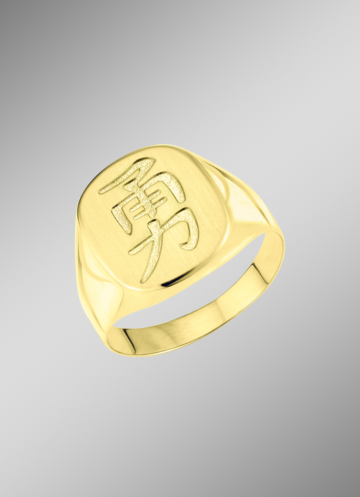 Ringen - Herenring met Chinese karakters, in Größe 180 bis 240, in Farbe  Ansicht 1