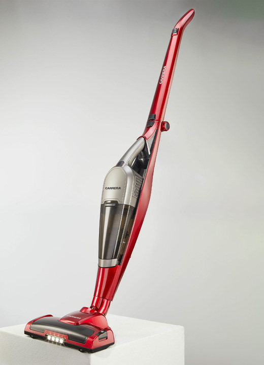 Met batterij - Carrera krachtige draadloze steelstofzuiger, in Farbe ROOD Ansicht 1