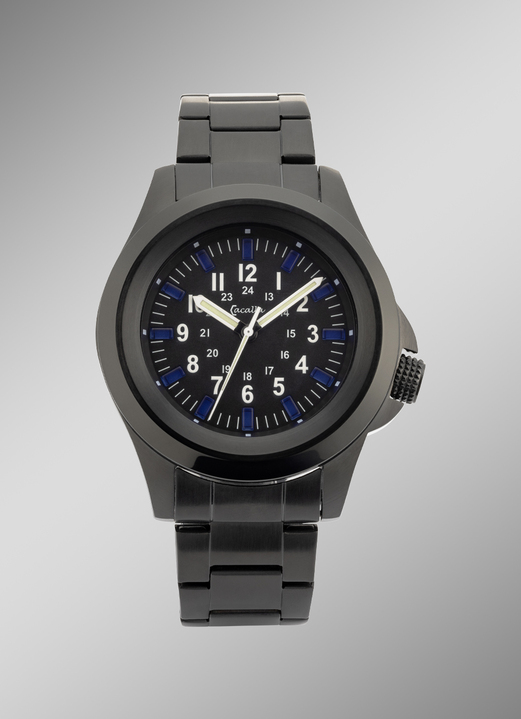- Kwarts herenhorloge van ‚Cacalla‘, in Farbe Roestvrij staal