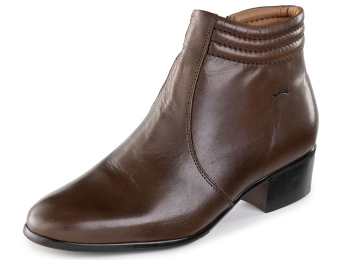 Laarsjes - GINO GALANTE, elegante heren enkellaarsjes, met rits, in Größe 040 bis 046, in Farbe MOKKA Ansicht 1
