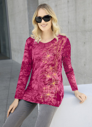 Interessant shirt in batik-look in 3 kleuren