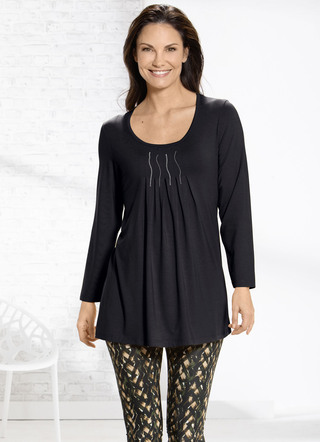 Longshirt met plaatdecoratie in 2 kleuren