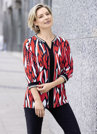 Shirt met zilverkleurige print
