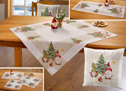 Tafelkleed met kerstkabouter ontwerp