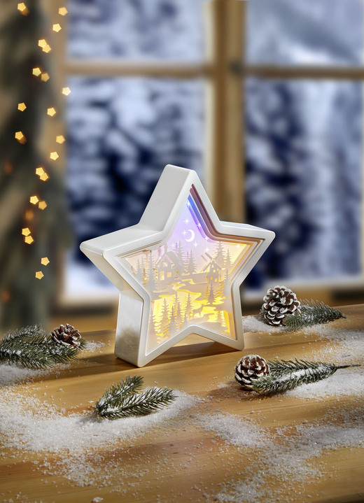 - Verlichte 3D-ster, in Farbe WIT